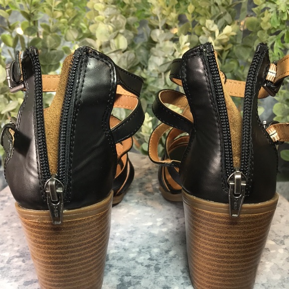 Mossimo Women’s 8.5 Black Banded Opened Up 3.25” Block Heel Zip-Up Sandals ☀️ - Picture 8 of 14